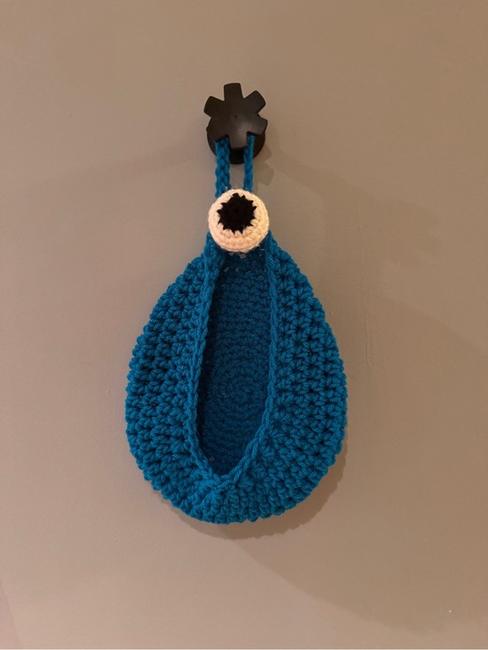 Handmade Other - Handmade Crochet Hanging Monster Storage Basket – Blue